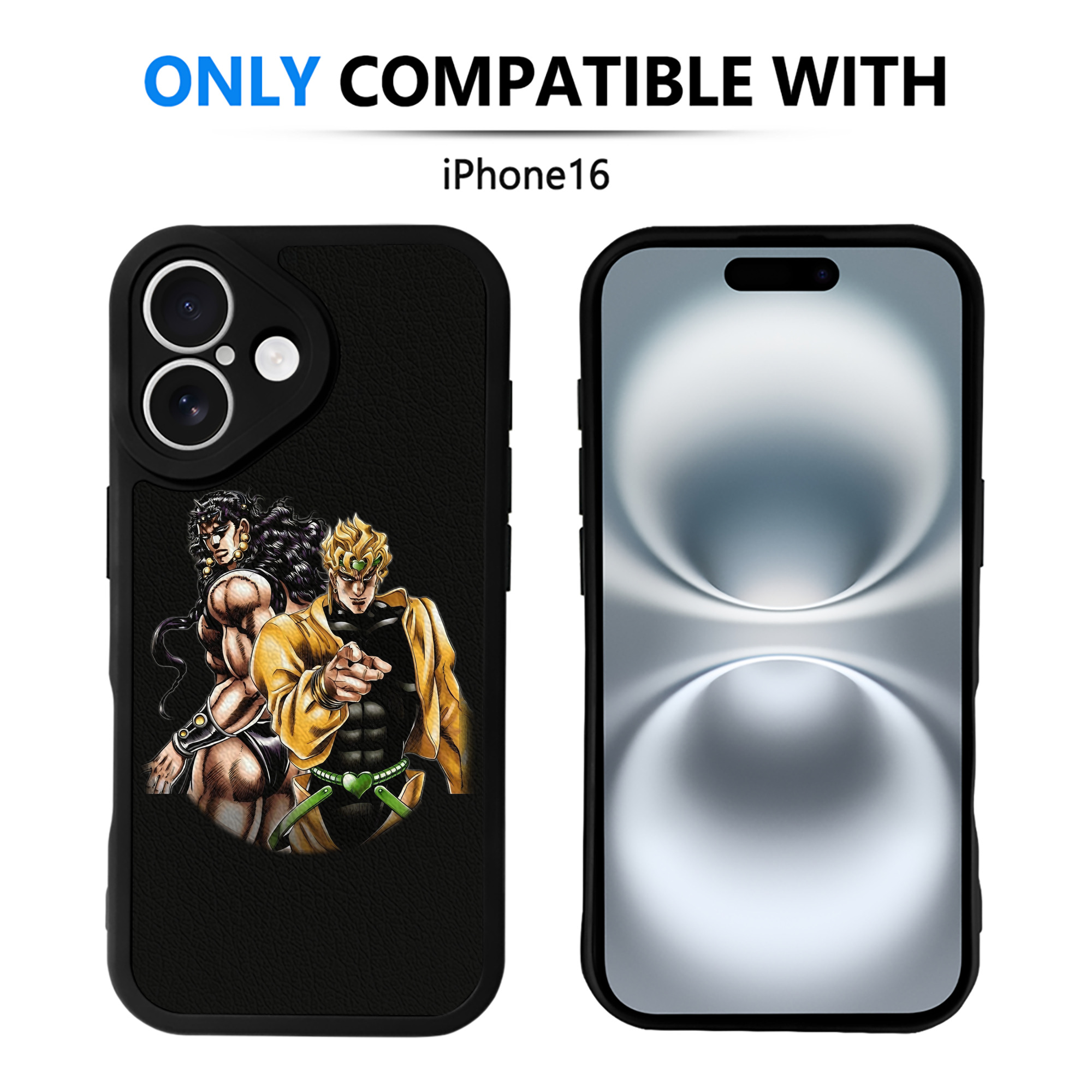 （画像用） ジョジョの奇妙な冒険 ディオ?ブランドー JoJo's Bizarre Adventure Dio Brando 【iPhone 16シリーズ対応】シリコンスマホケース（レザー調） 材質：シリコン